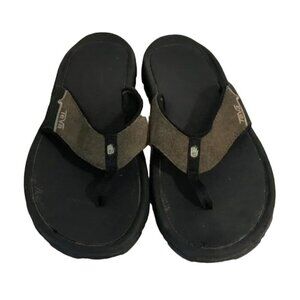 TEVA Flip Flop Sandals Men's Size US13 Brown Black 4136 Beach Sandal Shoes